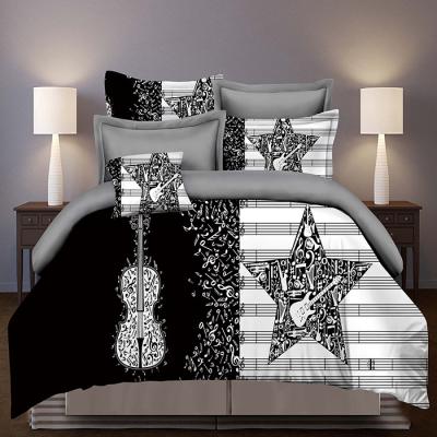 China Guitar Violin Star Bedding Set Single Sheet Comforter Cover for sale