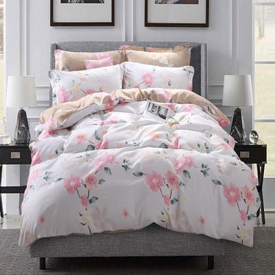 China Simple Flower Design Digital Printed Bed Sheet for sale