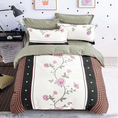 China Plain OEM 100% Polyester Printed Bed Sheet Sets Bedding With Pillowcase for sale