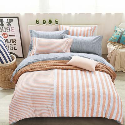 China Single Pink Plaid Stripe Grid Bedding Set Fitted Sheet Fitted Sheet for sale