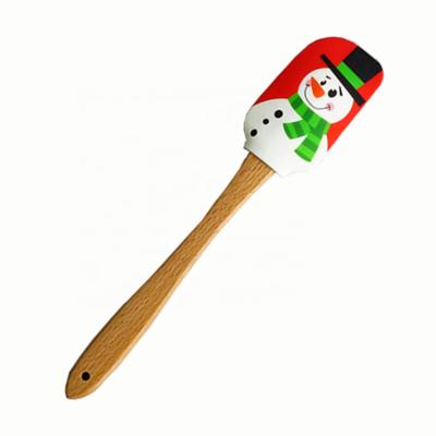 China Sustainable Wholesale Kitchen Pastry Tools Silicone Spatula Christmas Spatula for sale