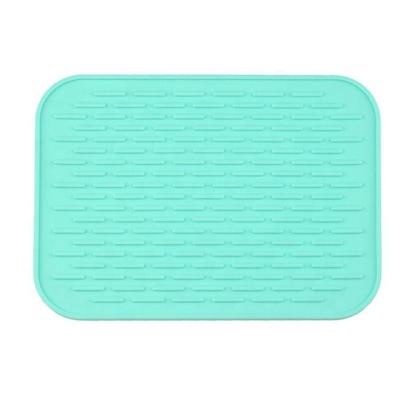 China New Design Sustainable Kitchen Reusable Silicone Dish Drying Mat Large Dish Drainer Pad for sale