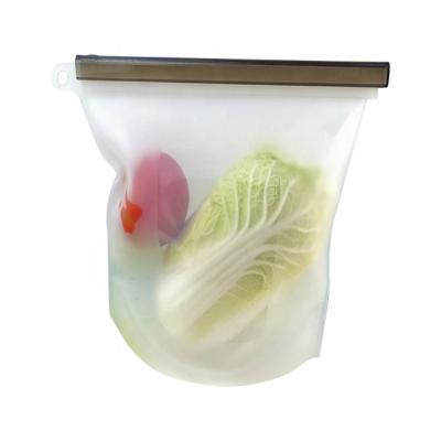 China Flexible Silicone Ziplock Refrigerator Microwave Food Preservation Storage Bag Viable for sale