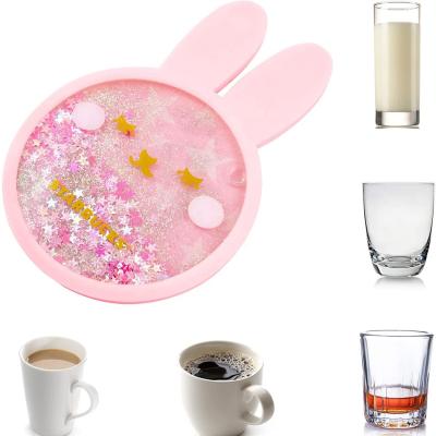 China Viable Cup Accessories Factory Price Silicone Cute Mat Soft Sakura Cup Coaster Mug for sale