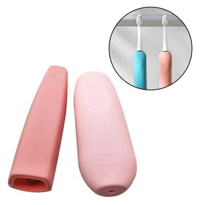 China Wholesale Viable Bathroom Kids Toothbrush Travel Case Silicone Toothbrush Holder Cover for sale