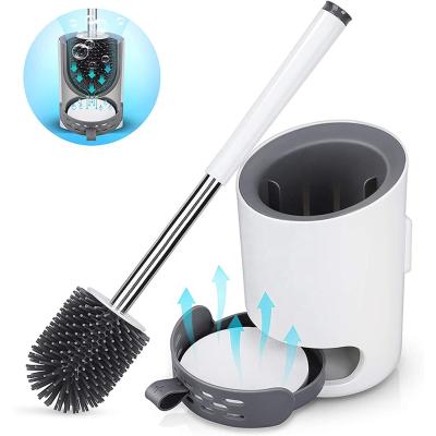 China Sustainable Popular Bathroom Accessories TPR Silicone Cleaning Brush Toilet Brush With Diatom Pad for sale