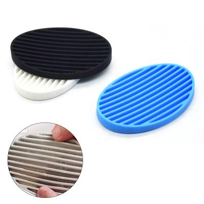 China Best Selling Non-Toxic Viable Bathroom Silicone Ellipse Soap Holder Soap Dish Holder for sale