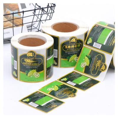 China Waterproof Gloss or Matte Finish Food Roll Decorative Label Maker Custom Logo Printing Beverage Stickers for sale