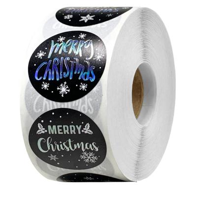 China Waterproof 2021 Christmas Gift Custom Die Cut Sealing Roll Decoration Packaging Label Stickers for sale