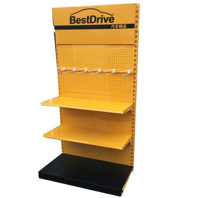 China Corrosion protection shelf lubricating oil display rack oil rack metal rack is complete for sale