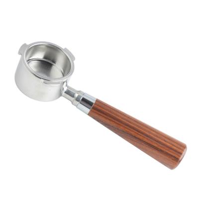 China Sustainable Bartender 51/54/58 Mm Coffee Bottomless Portafilter With Wooden Handle for sale