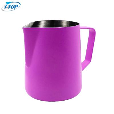 China Sustainable Stainless Steel Skimming Pitcher Jug Steaming Pitcher Suitable for Coffee, Latte and Milk Frothing for sale