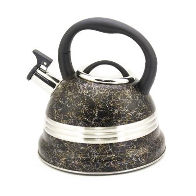 China IT-CP1015 High Quality Viable Silver Color Painting Stainless Steel Whistling Tea Kettle for sale