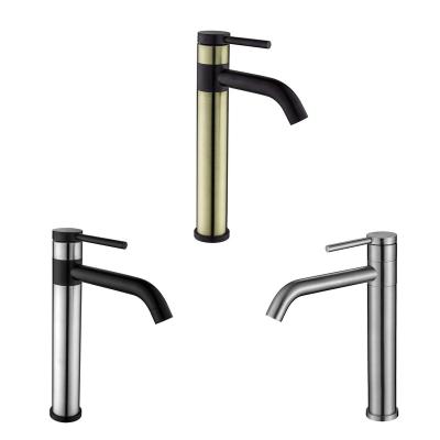 China New Design Stainless Steel Handle Basin Sink Faucet Single Metered Mounted Basin Faucet Bathroom Faucets for sale