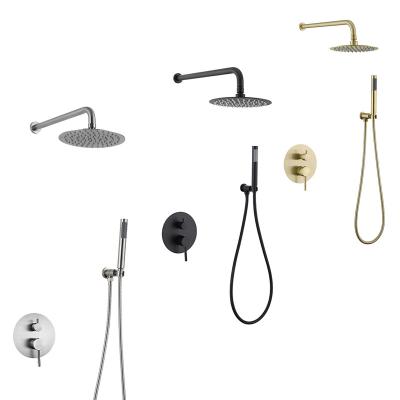 China With Slide Bar Guangdong Kaiping Professional hot sale Plastic Steel Rainfall Shower Head Wall Mounted Bathroom concealed Mixer Shower set for sale