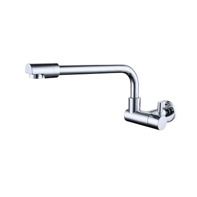 China Modern Water Saving Chrome Plated Brass Faucet Wall Mounted Kitchen Sink Durable Cold Water Water Faucet for sale