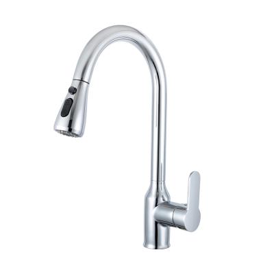 China Sense Faucets Faucets Factory Brass Flexible Pull Down Hose Chrome Single Handle Sink Mixer Water Taps Pull Out Kitchen Faucet for sale