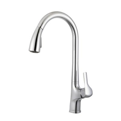 China Modern Home High Quality Single Handle Brass Water Faucet Pull Down Kitchen Faucet for sale