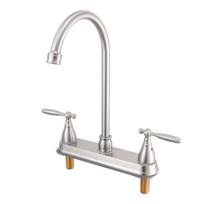 China Other New Design Deck Mounted Bridge Kitchen Faucet Two Handle 3 Hole Kitchen Faucet For Sinks for sale