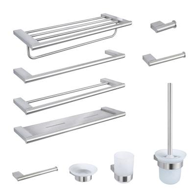 China China Square Stainless Steel Bath Bathroom Accessory Set Fashion Design Viable Sanitary Ware Hot Selling Wall Mounted Bathroom Accessory Set for sale