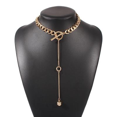 China Wholesale Eco-Friendly Trendy High Quality Stainless Steel Hip Hop 18K Gold Plated Chunky Fashion Simple Jewelry Cuban Chain Necklace For Men for sale