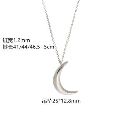 China Wholesale Fashionable Jewelry Moon Necklace 925 Sterling Silver Women Heart Jewelry Pendant Necklaces for sale