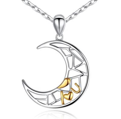 China 2021 Hot Selling Fashionable Jewelry Wholesale Sellers Moon 925 Sterling Silver Women Necklace for sale