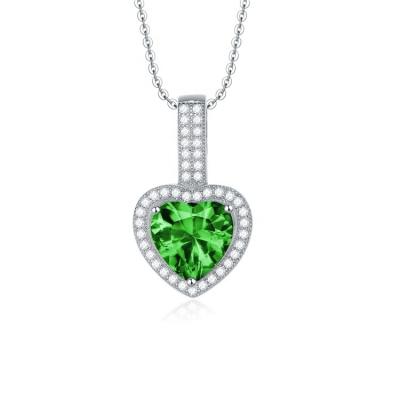 China CLASSIC High Quality Rhodium Plated CZ Stone Women's Jewelry 925 Sterling Silver Pendant Heart Necklace for sale