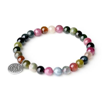 China Fashionable Colorful 925 Beads Silver Charm Bracelet Making Jewelry Women's Gemstone Bracelets For Sellers for sale