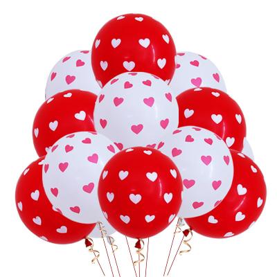 China Latex Valentine's Day 12 inch Love Print Balloon Wedding Decoration Confession Balloon 2.8g Heart Shaped Latex Balloon Decoration for sale