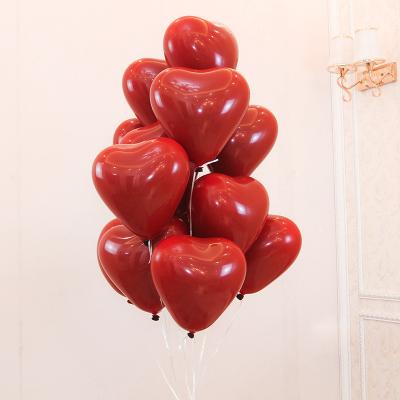 China Latex Wedding party birthday Valentine day decorated balloon party supply Red Pomegranate 10inch red heart shape balloon for sale