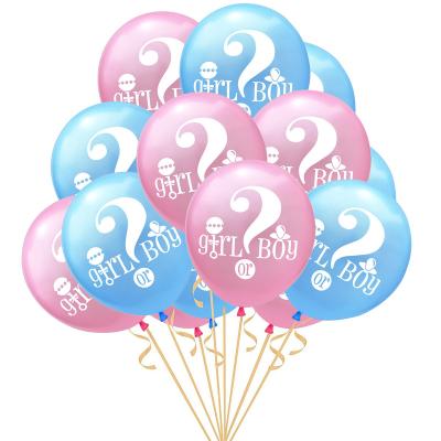 China Latex Hot selling 12 Inch Gender Reveal Party Balloon Package Baby Shower Gender Reveal Photo Props Decoration for sale