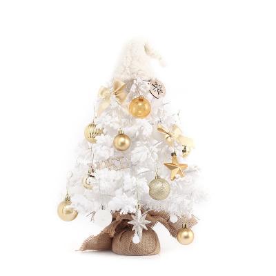 China High Quality PVC/PE/PET/Fiber/Paper Optic Mini Tabletop Christmas Tree Mini Colorful Frosted Indoor Led Flocking Christmas Tree With Ornaments for sale