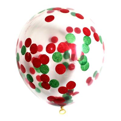 China Latest Design Christmas Red Green Confetti Balloon Latex Set Combination Merry Christmas Latex Balloon Christmas Party Decorations for sale