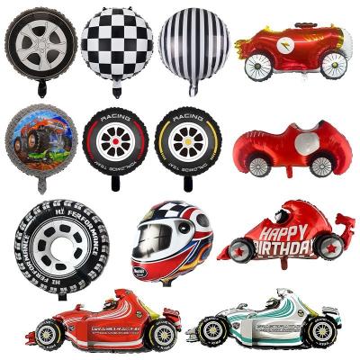 China Foil Racing Theme Party Tire Balloon Balloons For Kids Tire Party Race Car Birthday Decoration for sale