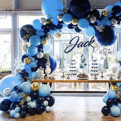 China Wholesale 106pcs Navy Blue Latex Balloons Arch Kit Silver Gold Confetti Balloons for Baby Shower Birthday Wedding Party Decoration for sale