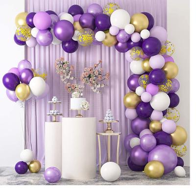 China Hot Sale Latex Party Balloon Arch Kit Purple Wholesale Birthday Decor Balloon Arch Set Wedding Decoration Balloons for sale