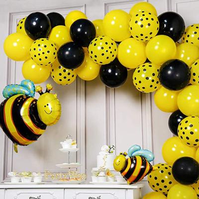 China Hot Selling Latex Insect And Little Bee Styling Aluminum Cartoon Dot Balloon Decorative Film Balloon Birthday Package for sale