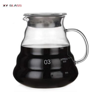 China Sustainable Innovation Personalized Glass Arabic With Handle Cooking Glass Coffee Pot for sale