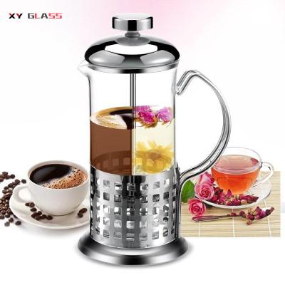 China Sustainable Classic Heat Resistance Borosilicate Heat Proof French Press Coffee Pot for sale