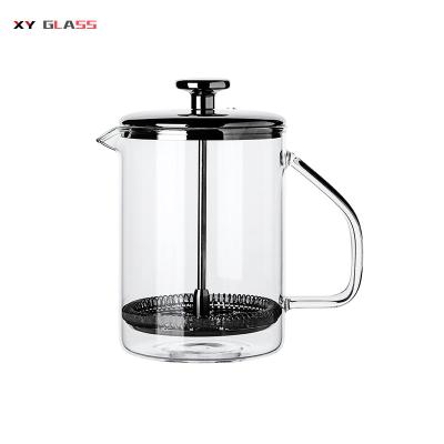 China Sustainable Modern Classic French Coffee Maker In Stainless Steel Press Borosilicate Glass for sale