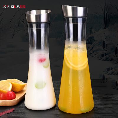 China Sustainable Creative Unique Hot Product With Cup Set Borosilicate Glass Water Jug for sale