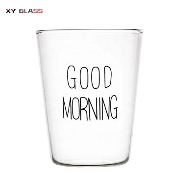 China Good morning minimalist fashion classic breakfast premium milk glass cup for sale