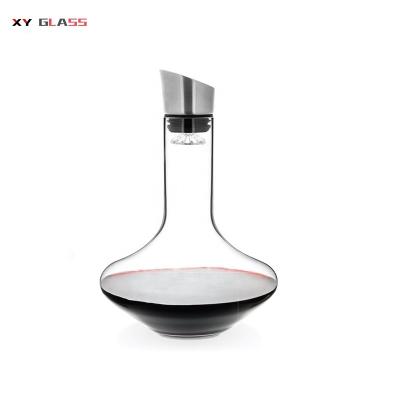 China High New Design Product Automatic Hand Craft Clear Glass Borosilicate Wine Decanter for sale