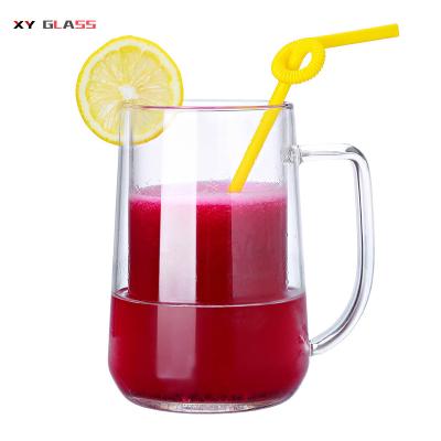 China Modern Minimalist Classic Double Wall Freeze Refrigerator Glass Frozen Beer Mug for sale