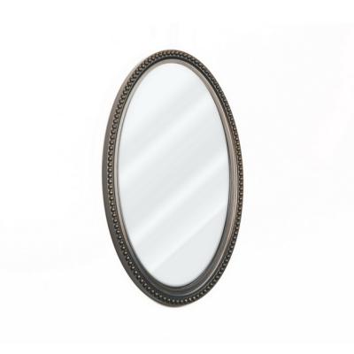 China Art Decor 21*31inch Oil Bronze Oval Beads Surround Mirror Wall Mirror Make Up Mirror for sale