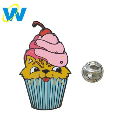 China 2018 North America Hot Selling Custom Butterfly Clutch Cup Cake Cat Enamel Lapel Pin Hard Enamel for sale