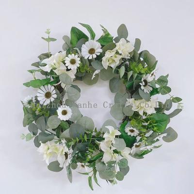 China Wholesale Decoration Factory Spring Summer Green Garland Sunflower Garland For Front Door Home Porch Wall Wedding Party Decoration for sale