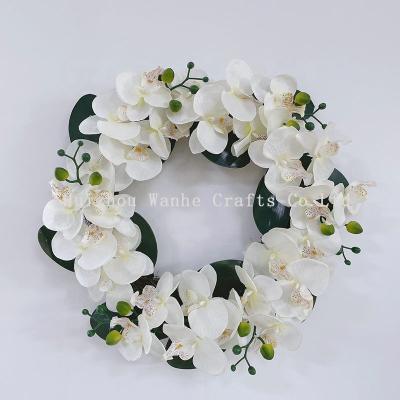 China Decoration 20 Inch Spring Decorative Artificial Flowers Weave Beautiful Phalaenopsis Garland For Wedding Party Decoration for sale