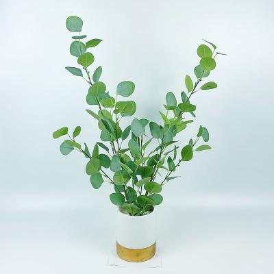 China New Arrival Plant High Quality Eco-friendly Artificial Eucalyptus Leaves Artificial Silver Leaf Branch for sale